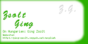 zsolt ging business card